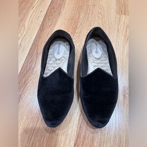 Birdies Crushed Velvet Black Flat, Sz 6.5